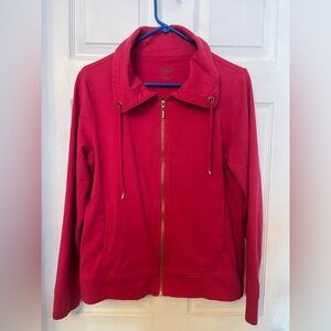 Hot Pink zip up cardigan sweater for Women petite Large